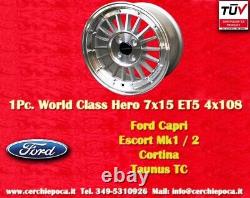 1 Circle ford escort capri cortina taunus 7x15 et5 4x108 talbot lotus wheel