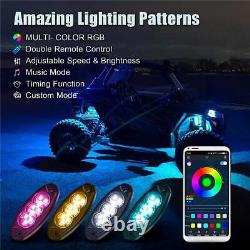 10 Pods LED Rock Light Car ATV Multicolor RGB Underglow Neon Lamp APP RF Control