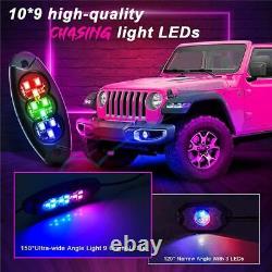 10 Pods LED Rock Light Car ATV Multicolor RGB Underglow Neon Lamp APP RF Control