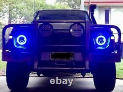 1pr 7 JTX LED Headlights BLUE Ford Cortina Mk1 Mk2 Escort Lights