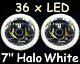 1pr Ford Cortina Mk1 Mk2 Escort White Led Halo 7 Round Headlights Lights