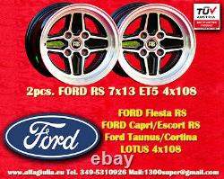 2 Hoops Ford Lotus talbot rs 7x13 et+5 4x108 escort capri taunus cortina
