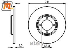 2 front brake discs (Ø=241mm x 9.5mm) Ford Cortina MK2