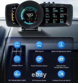 3.5in Digital Triple Screen Car OBD2+GPS Speedometer Head-Up Display Multi Gauge