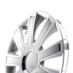 4 Hub Caps 14 Inch Wheel Trims Covers Flash II silber / grau for Citroen Ford La