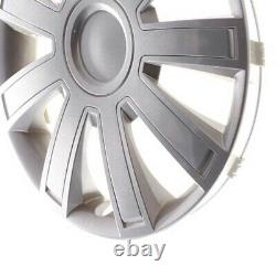 4 Hub Caps 15 Inch Wheel Trims Covers Arrow Lux silber for Citroen Ford Lancia M