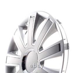 4 Hub Caps 16 Inch Wheel Trims Covers Flash II silber / grau for Citroen Ford La