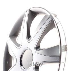 4 Hub Caps 16 Inch Wheel Trims Covers Run I grau / silber for Citroen Ford Lanci