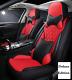 5d Deluxe Edition Car Seat Cover 5-seats Cushion Black/red Microfiber Leather