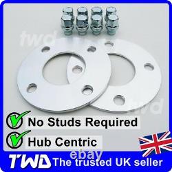 5MM ALLOY WHEEL SPACERS + EXTRA LONG NUTS FOR FORD (4x108 63.4 PCD) SHIM 2H8VS