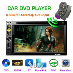 6.2in Dual DIN Car Dash CD DVD MP5 Player Radio Stereo FM Bluetooth Mirror Link