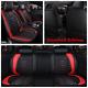 6d Luxury Breathable Pu Leather Seat Covers Cushion Black Red Car Suv Full Set