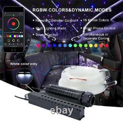 6W RGBW Car Ceiling Star Lights Fiber Optic Lamps APP Remote Dual Control DC12V
