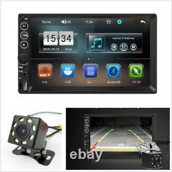 7 2Din Touch Screen Car Stereo MP5 Player USB FM BT with8LED Rearview Camera Kit