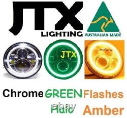 7 Headlights CHROME GREEN Flash Amber Ford Cortina Mk1 Mk2 Escort