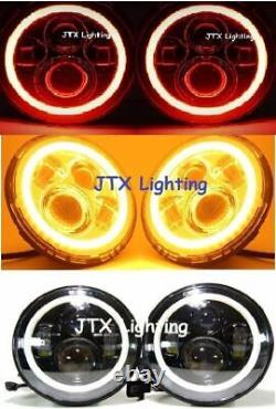 7 JTX LED Headlights RED Flash AMBER Ford Cortina Mk1 Mk2 Escort