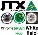 7 Led Chrome Headlights Green And White Ford Cortina Mk1 Mk2 Escort Lights
