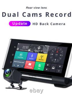 7 inch HD Android 5.1 Car Dash Cam 4G WiFi BT Dual Lens DVR Camera GPS Nav ADAS