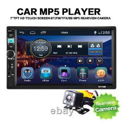 7in Double 2DIN Car Stereo Radio MP5 Player BT FM USB Touch Screen With Camera