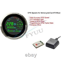 85mm LCD Car SUV Truck GPS Speedometer Tachometer Speed Gauge with OverSpeed Alarm