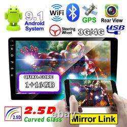 9 2DIN Android 9.1 4-Core Touch Screen Car GPS Sat Navs Radio Stereo MP5 Player