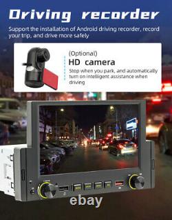 Android 10.1 1DIN Car GPS NAV Radio Dash Cam Bluetooth Player With 12 LED Camera