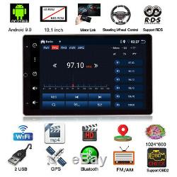 Android 9.0 Quad Core 1Din 10.1in Car Bluetooth Player Stereo Radio GPS Sat NAV