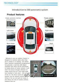 Car 360° Seamless Panoramic Monitoring System 4 Waterproof Cameras+Shock Sensor