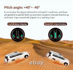 Car HUD Speedometer GPS Slope Meter Inclinometer Compass Overspeed Alarm Guage
