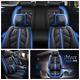 Deluxe Black+blue Leather 5d Full Surround Car Seat Cover Cushion For 5-seat Car