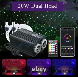 Dual Head Fiber Optic Light 20W RGBW Twinkle 370Pcs Roof Starry Sky Ceiling Lamp