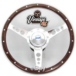 Ford Capri Classic 15 Polished Riveted Wood Rim Steering Wheel & Boss Kit