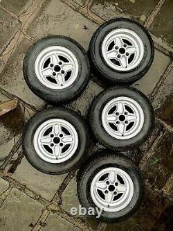 Ford Capri RS 4 Spoke Alloy Wheels X5 With Tyres. 4x108,6J X13, Escort, Cortina