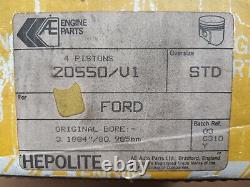 Ford Cortina MK3,4,5 / Escort MK1,2 1.3 OHV Set 4 Hepolite Pistons (STD) NOS