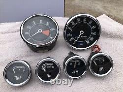 Ford Cortina Mk2 1600e Gt Set Of Gauges Oil Temp Fuel Amps Speedo Rev Counter