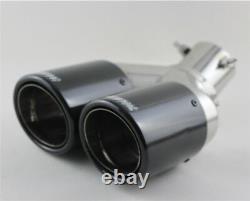 Glossy Carbon Fiber Bent Straight Angle Adjustable Car Vehicle Dual Exhaust Pipe