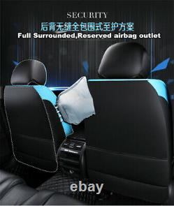Luxury PU Leather Four Seasons Full Car Seat Cover Cushion Pad Set withHeadrests