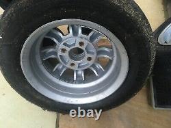 Minilite Style Alloy Wheels Set Of 4. Ford Escort, Cortina, Anglia Etc