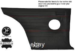 Red Stitch 2x Full Rear Door Card Leather Covers Fits Ford Cortina Mk2 1600e