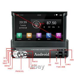 Retractable 7in Android 9.0 Single DIN 16G GPS Bluetooth Car Stereo MP5 Player