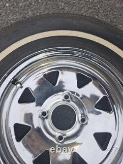 Set Of 4 Chrome Wire Look Wheels Ford Anglia Cortina Mk1 Mk2 Escort Hillman