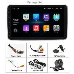 Single Din Car 10in Touch Screen Stereo Radio GPS WiFi Android 9.1 With Camera