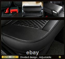 Universal Black White Full Set Seat Covers PU Leather Car Seat Cushion Protector
