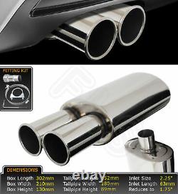 Universal Performance Free Flow Stainless Exhaust Backbox St35-frd1