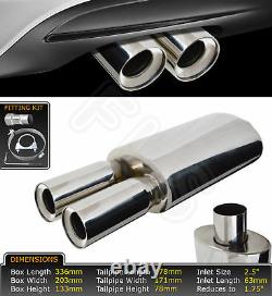Universal Performance Free Flow Stainless Exhaust Backbox Yfx-0702 Frd1