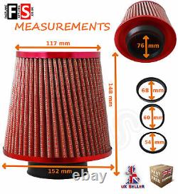 Universal Performance Red Air Filter Induction Kit Intake Un1102c Frd1