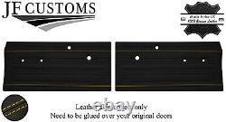 Yellow Stitch Leather 2x Front Door Card Covers Fits Ford Cortina Mk2 4dr Style2