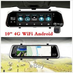 10inch 4g Voiture Rétroviseur Dvr Caméra Double Lentille Android 5.1 Dash Cam Recorder