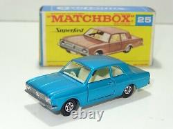 (B) Boîte de vitesses Matchbox Lesney Superfast FORD CORTINA GT Mk2- 25 rare F