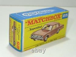 (B) Boîte de vitesses Matchbox Lesney Superfast FORD CORTINA GT Mk2- 25 rare F
